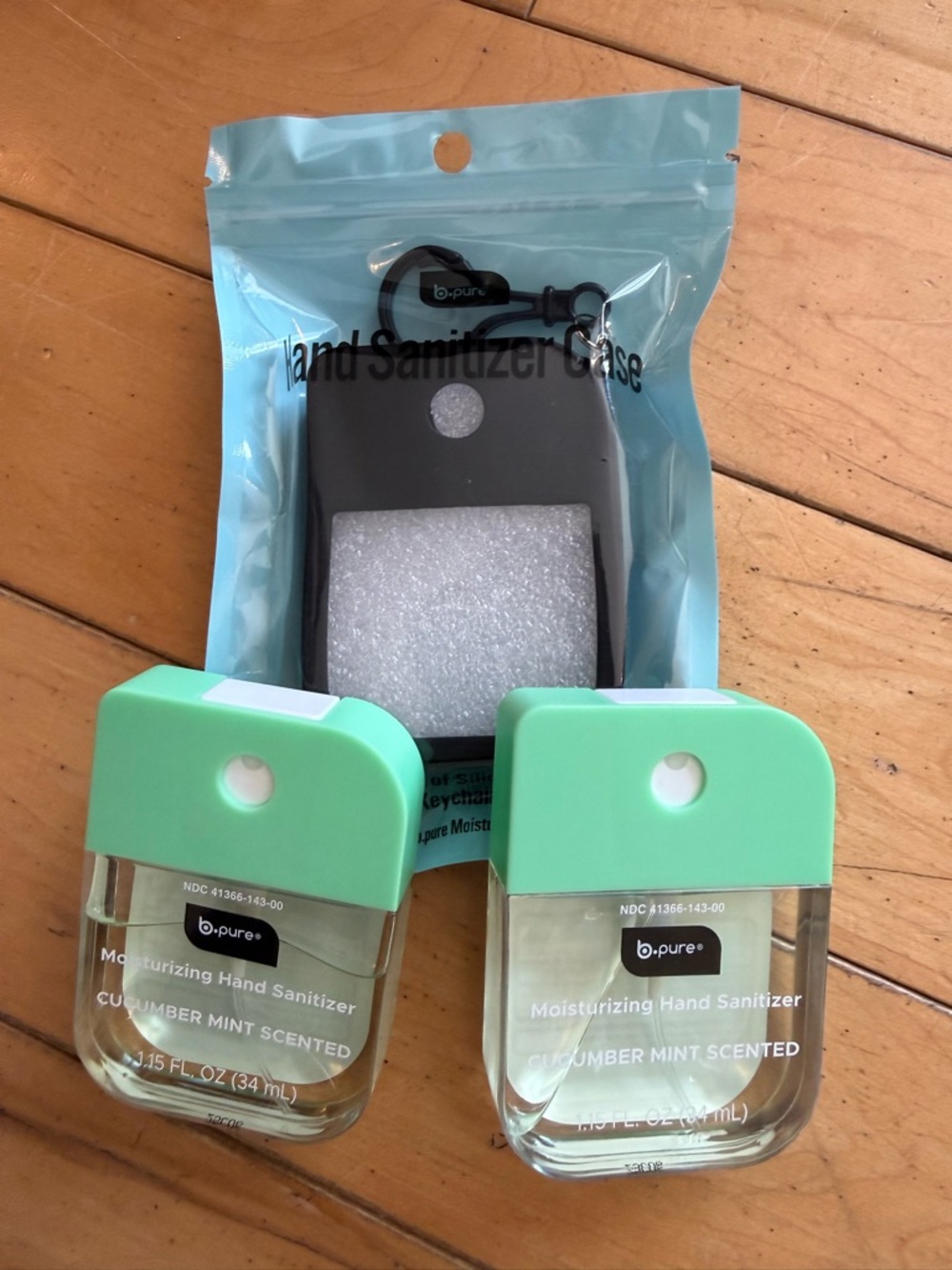 b.pure Cucumber Mint Pocket Hand Sanitizer with Black Carrying Case